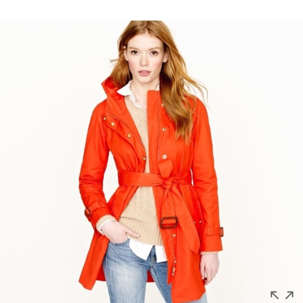 J.crew women’s Matinee Trench in orange sz 6